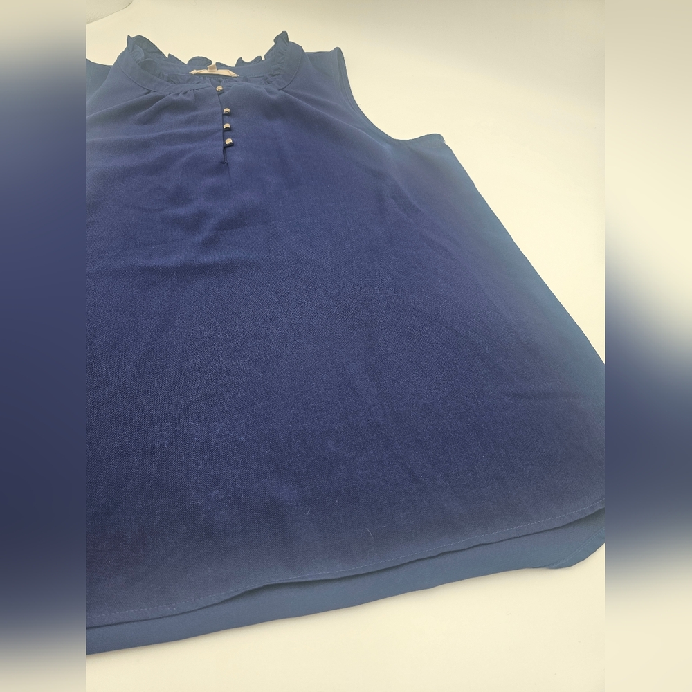 41 Hawthorn Metal Studded Women's Blouse Sleeveless Blue Size L - Picture 6 of 15